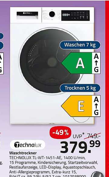 Waschtrockner TECHNOLUX TL-WT-1451-AE