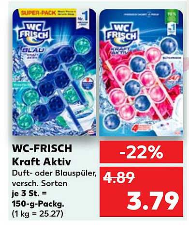 WC-FRISCH Kraft Aktiv Duft- oder Blauspüler, 3 St.