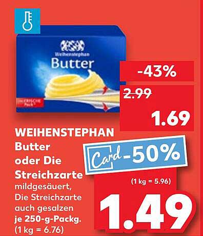 WEIHENSTEPHAN Butter oder Die Streichzarte 250 g
