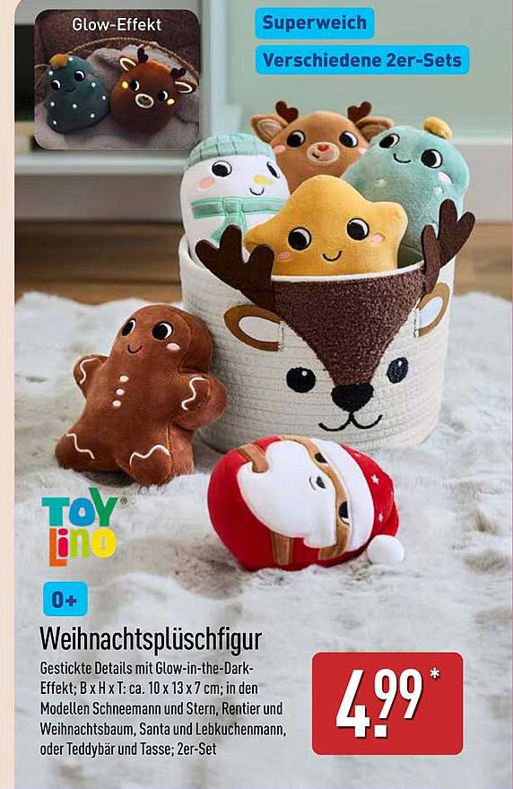 Weihnachtsplüschfigur im 2er-Set