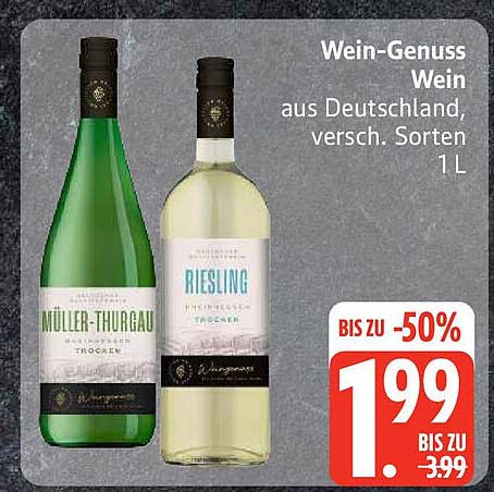 Wein-Genuss Wein aus Deutschland, versch. Sorten 1 L