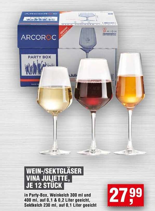 WEIN-/SEKTGLÄSER VINA JULIETTE, JE 12 STÜCK