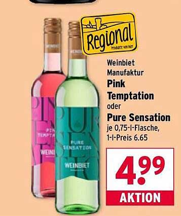 Weinbiet Manufaktur Pink Temptation oder Pure Sensation je 0,75-l-Flasche