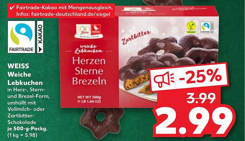 WEISS Weiche Lebkuchen in Herz-, Stern- und Brezel-Form