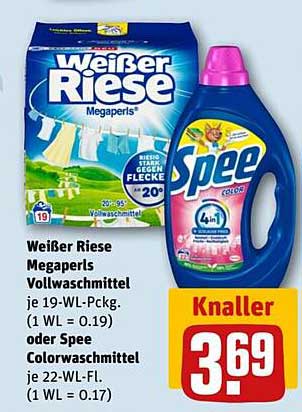 Weißer Riese Megaperls Vollwaschmittel oder Spee Colorwaschmittel