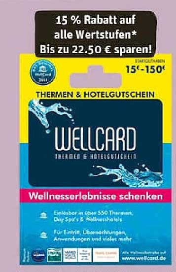 Wellness-Gutschein | WELLcard mit 15 % Rabatt