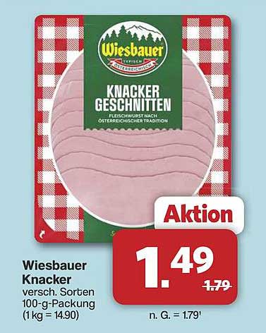 Wiesbauer Knacker - verschiedene Sorten, 100-g-Packung