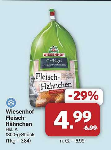 Wiesenhof Fleisch-Hähnchen Hkl. A 1300-g-Stück