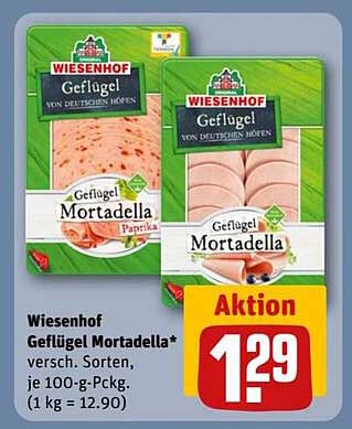 Wiesenhof Geflügel Mortadella, verschiedene Sorten