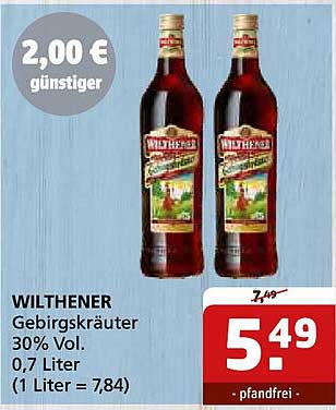 WILTHENER Gebirgskräuter 30% Vol. 0,7 Liter