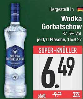 Wodka Gorbattschow 0,7l Flasche - SUPER-KNÜLLER!