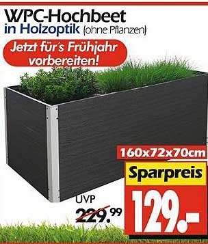 WPC-Hochbeet in Holzoptik (ohne Pflanzen)