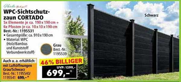 WPC-Sichtschutzzaun CORTADO