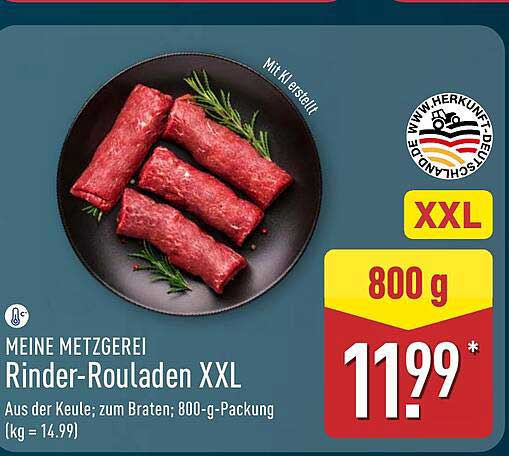 Wunderbare Rinder-Rouladen XXL von Meine Metzgerei