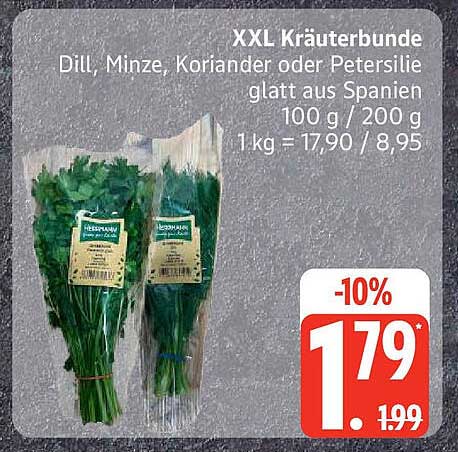 XXL Kräuterbunde - Dill, Minze, Koriander oder Petersilie glatt aus Spanien