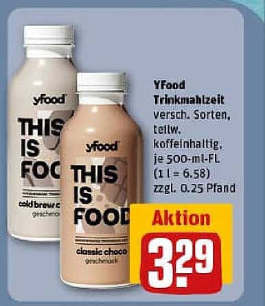 YFood Trinkmahlzeit - verschiedene Sorten, teilw. koffeinhaltig