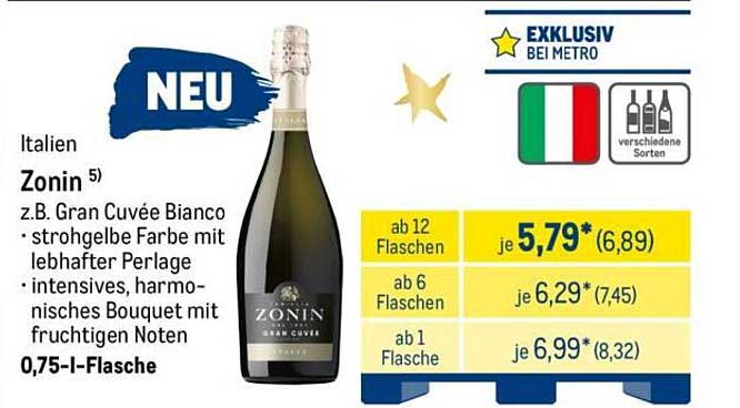 Zonin Gran Cuvée Bianco - 0,75 l Flasche