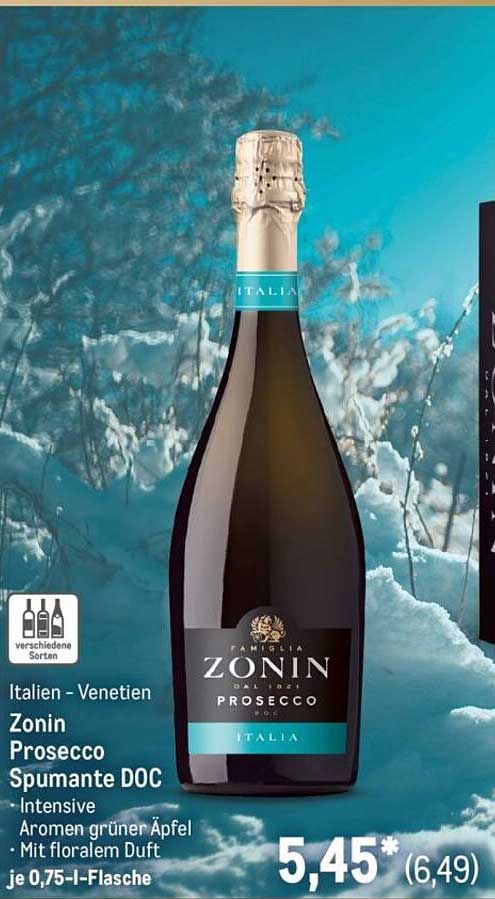 Zonin Prosecco Spumante DOC 0,75 l Flasche