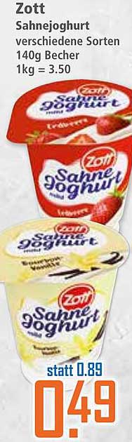 Zott Sahnejoghurt verschiedene Sorten 140g Becher