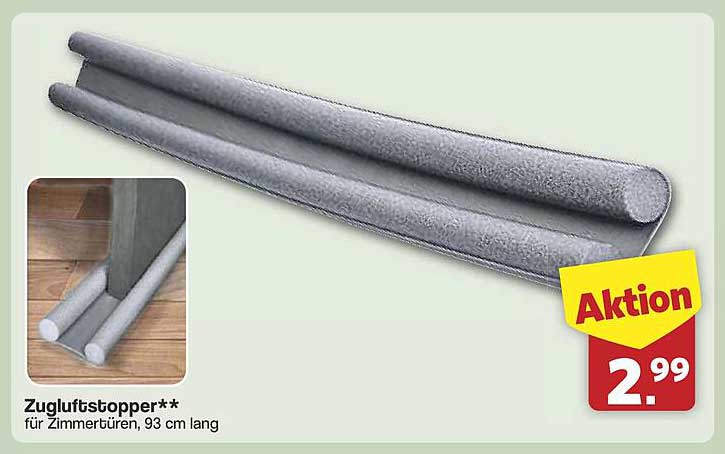 Zugluftstopper für Zimmertüren, 93 cm lang