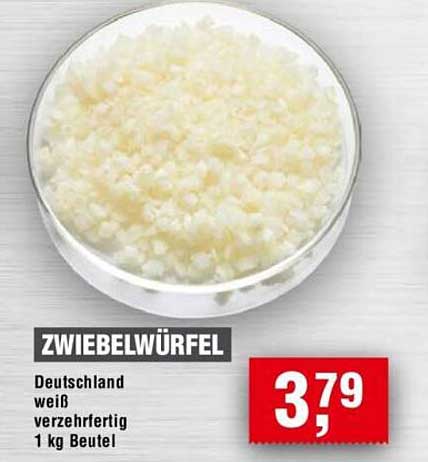 Zwiebelwürfel - Deutschland weiß, verzehrfertig 1 kg Beutel