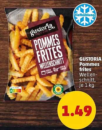 Gustoria Pommes Frites Wellenschnitt Je 1 Kg Angebot Bei Penny 