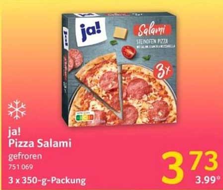 ja! Pizza Salami 3 x 350-g-Packung