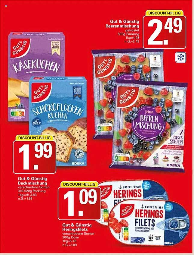 Gut & Günstig Beerenmischung gefrostet 500g Packung