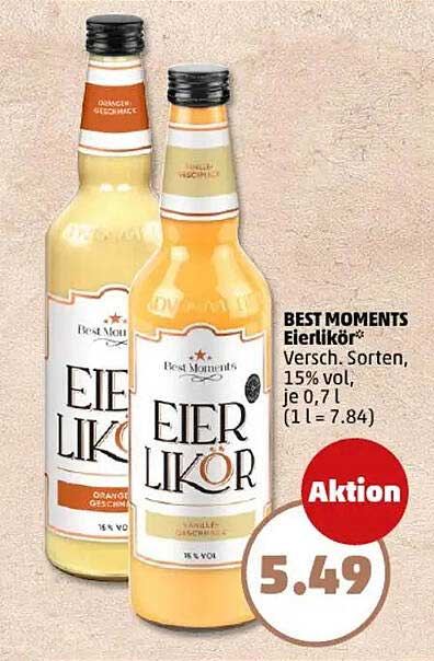 BEST MOMENTS Eierlikör, 0,7 l, versch. Sorten