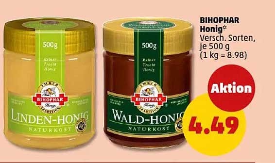 BIHOPHAR Honig, verschiedene Sorten, je 500 g