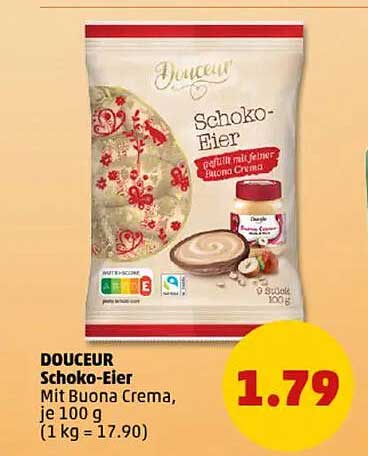 DOUCEUR Schoko-Eier mit Buona Crema, je 100 g