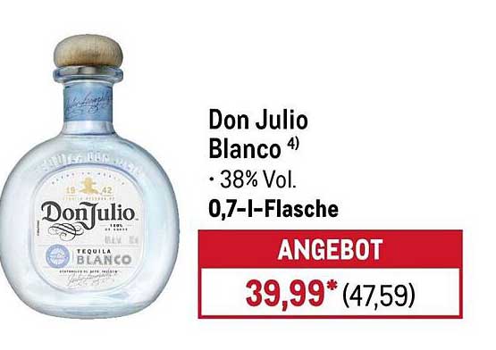 Don Julio Blanco 4) • 38% Vol. 0,7-l-Flasche