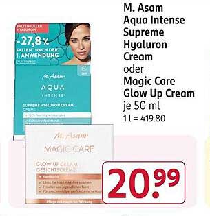 M. Asam Aqua Intense Supreme Hyaluron Cream oder Magic Care Glow Up Cream je 50 ml
