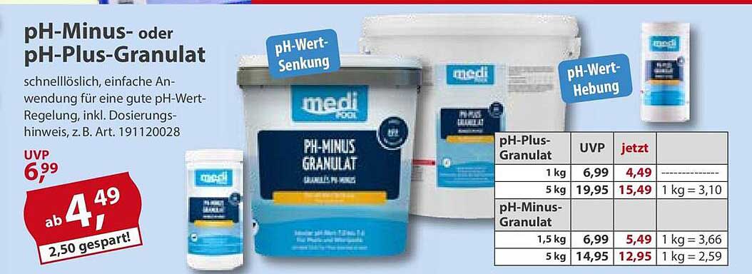 pH-Minus- oder pH-Plus-Granulat