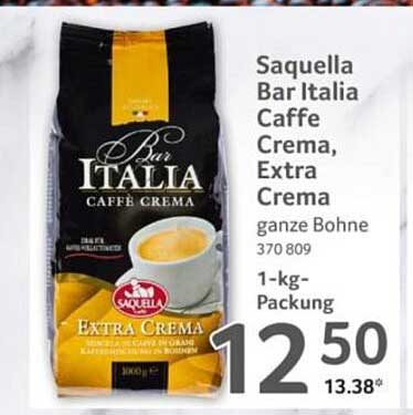 Saquella Bar Italia Caffe Crema, Extra Crema ganze Bohne