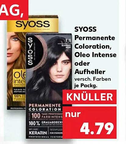SYOSS Permanente Coloration, Oleo Intense oder Aufheller versch. Farben je Packg.