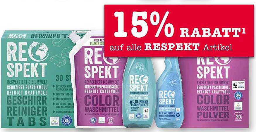 15% Rabatt auf alle RESPEKT Artikel