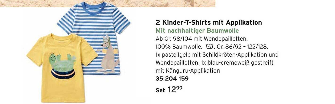 2 Kinder-T-Shirts mit Applikation - Mit nachhaltiger Baumwolle