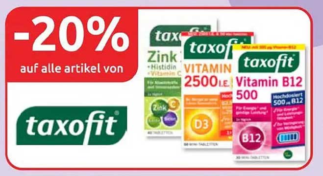 -20% auf alle Artikel von taxofit