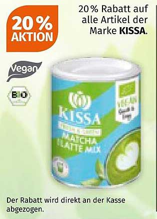 20% Rabatt auf alle Artikel der Marke KISSA