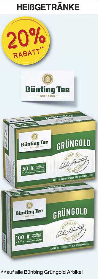 20% Rabatt auf alle Bünting GrünGold Artikel