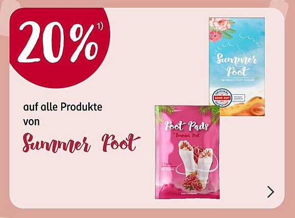 20% Rabatt auf alle Produkte von Summer Foot