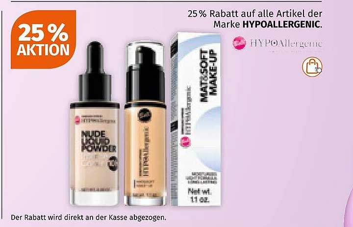 25 % Rabatt auf alle Artikel der Marke HYPOALLERGENIC