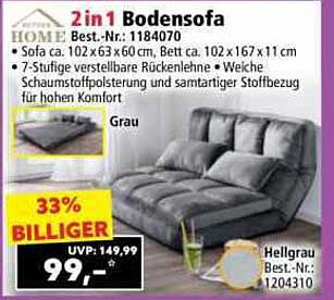 2in1 Bodensofa