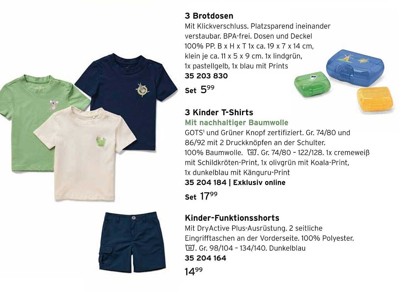 3 Kinder T-Shirts mit nachhaltiger Baumwolle