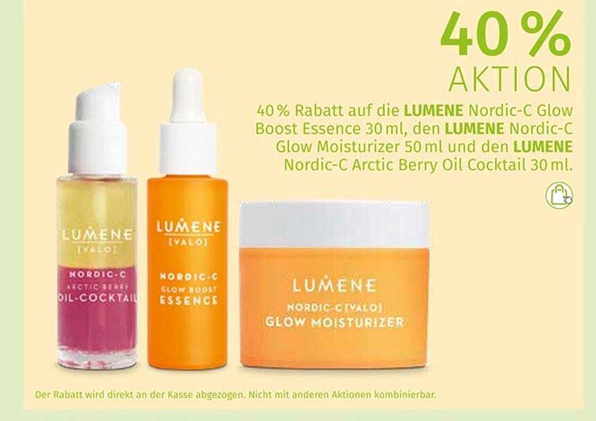 40 % Rabatt auf die LUMENE Nordic-C Glow Boost Produkte