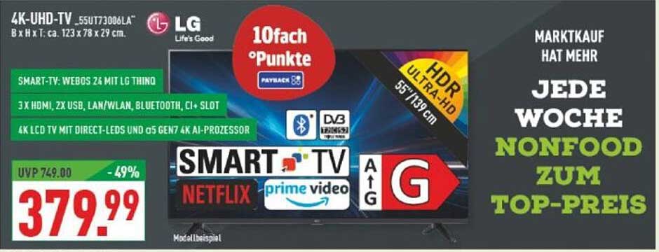 4K-UHD-TV LG 55UT73006LA – Top Angebot bei Marktkauf
