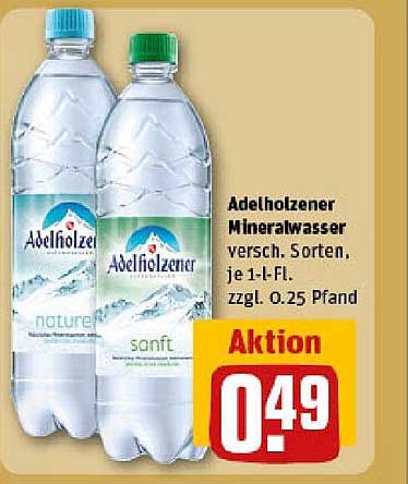 Adelholzener Mineralwasser - verschiedene Sorten, je 1-l-Flasche