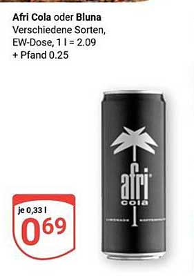 Afri Cola oder Bluna, verschiedene Sorten