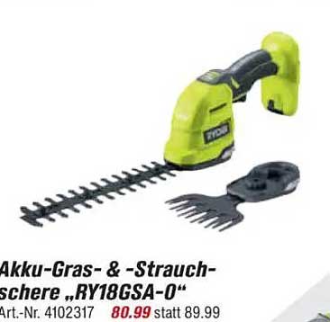Akku-Gras- & -Strauchscherer „RY18GSA-0“